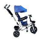 MK H-Trike Hero trojkolka s rodičovskou rukoväťou a opierkou na nohy – modro-biela farba