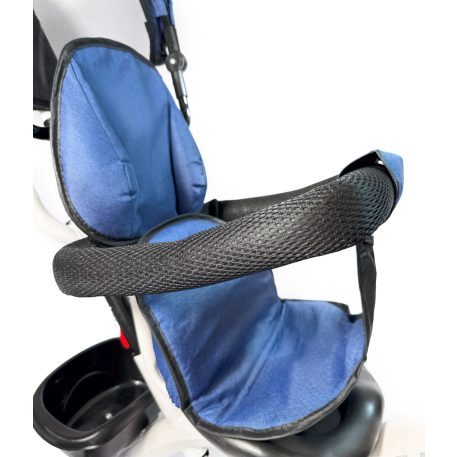 MK H-Trike Hero trojkolka s rodičovskou rukoväťou a opierkou na nohy – modro-biela farba