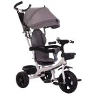 MK H-Trike Hero trojkolka s rodičovskou rukoväťou a opierkou na nohy – sivej-biela farba