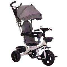   MK H-Trike Hero trojkolka s rodičovskou rukoväťou a opierkou na nohy – sivej-biela farba