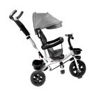 MK H-Trike Hero trojkolka s rodičovskou rukoväťou a opierkou na nohy – sivej-biela farba