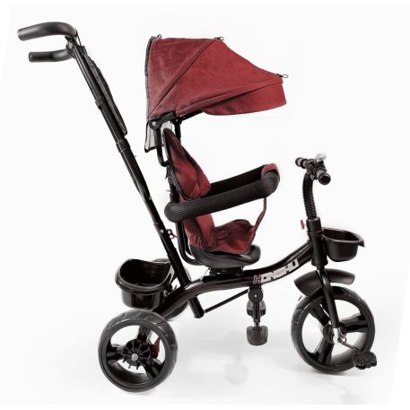 MK H-Trike Hurricane trojkolka s otočným sedadlom o 360 stupňov – červeno-čierna farba