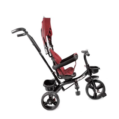 MK H-Trike Hurricane trojkolka s otočným sedadlom o 360 stupňov – červeno-čierna farba