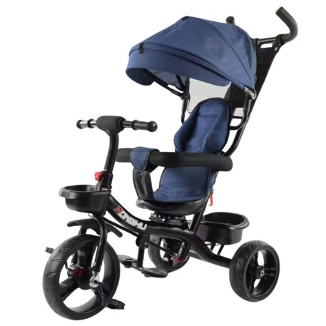 MK H-Trike Hurricane trojkolka s otočným sedadlom o 360 stupňov – modro-čierna farba