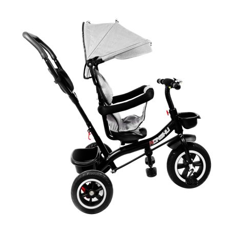 MK H-Trike Hawk trojkolka s otočným sedadlom o 360 stupňov, s opierkou na nohy – sivá farba