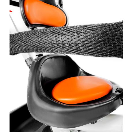 MK H-Trike Harmony trojkolka s otočným sedadlom o 360 stupňov, s rodičovskou rukoväťou, v červeno-bielej farbe + darček