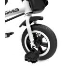 MK H-Trike Hawk trojkolka s otočným sedadlom o 360 stupňov, s rodičovskou rukoväťou a opierkou na nohy v sivej farbe