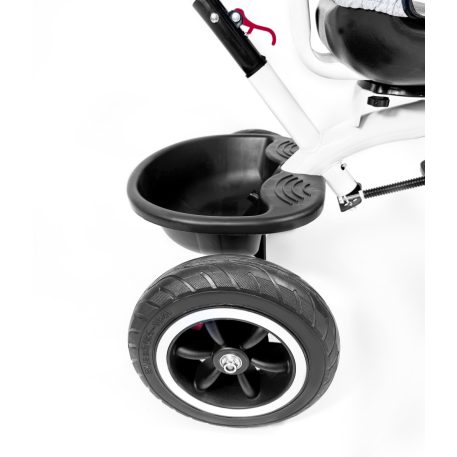 MK H-Trike Hawk trojkolka s otočným sedadlom o 360 stupňov, s rodičovskou rukoväťou a opierkou na nohy v sivej farbe