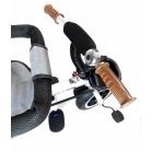 MK H-Trike Hawk trojkolka s otočným sedadlom o 360 stupňov, s rodičovskou rukoväťou a opierkou na nohy v sivej farbe