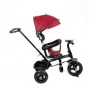 MK H-Trike Hunter trojkolka s rodičovskou rukoväťou a opierkou na nohy v červeno-čiernej farbe