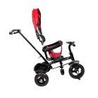 MK H-Trike Hunter trojkolka s rodičovskou rukoväťou a opierkou na nohy v červeno-čiernej farbe