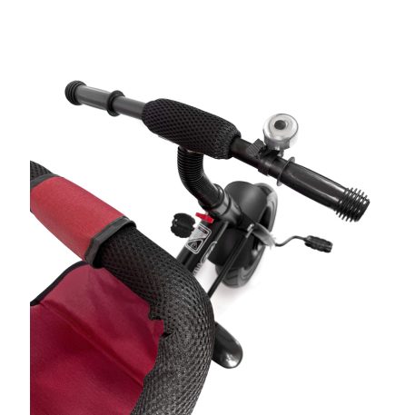 MK H-Trike Hunter trojkolka s rodičovskou rukoväťou a opierkou na nohy v červeno-čiernej farbe