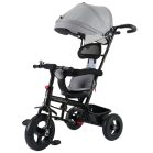 MK H-Trike Hunter trojkolka s rodičovskou rukoväťou a opierkou na nohy v sivej farbe