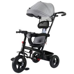  MK H-Trike Hunter trojkolka s rodičovskou rukoväťou a opierkou na nohy v sivej farbe