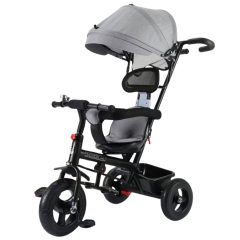   MK H-Trike Hunter trojkolka s rodičovskou rukoväťou a opierkou na nohy v sivej farbe