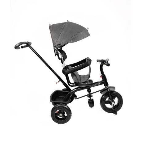 MK H-Trike Hunter trojkolka s rodičovskou rukoväťou a opierkou na nohy v sivej farbe