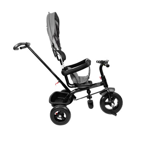 MK H-Trike Hunter trojkolka s rodičovskou rukoväťou a opierkou na nohy v sivej farbe