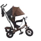 MK H-Trike Hype trojkolka s rodičovskou rukoväťou a opierkou na nohy v hnedo-čiernej farbe + darček