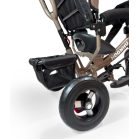 MK H-Trike Hype trojkolka s rodičovskou rukoväťou a opierkou na nohy v hnedo-čiernej farbe + darček