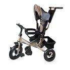 MK H-Trike Hype trojkolka s rodičovskou rukoväťou a opierkou na nohy v hnedo-čiernej farbe + darček