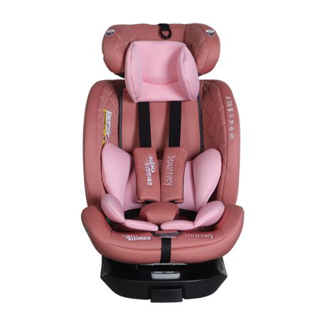 ISOFIX 360° otočná autosedačka Mama Kiddies iSize Journey (40–150 cm) v ružovej farbe,  slnečná clona ako darček