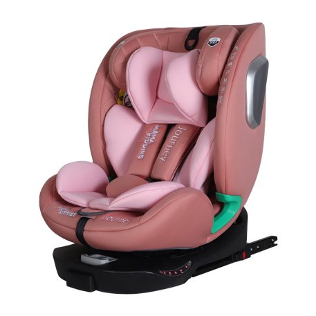 ISOFIX 360° otočná autosedačka Mama Kiddies iSize Journey (40–150 cm) v ružovej farbe,  slnečná clona ako darček