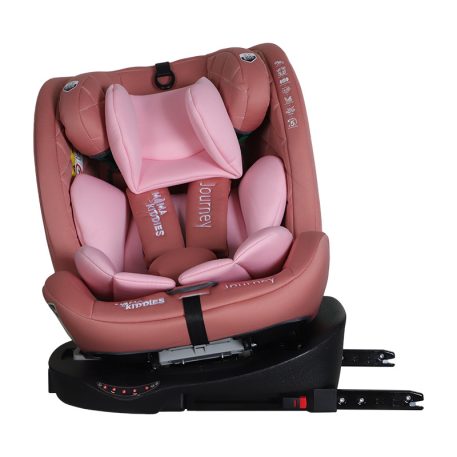 ISOFIX 360° otočná autosedačka Mama Kiddies iSize Journey (40–150 cm) v ružovej farbe,  slnečná clona ako darček