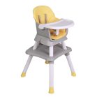 Mama Kiddies Denver 6v1 multifunkčná jedálenská stolička žltá so sadou hračiek ako darček