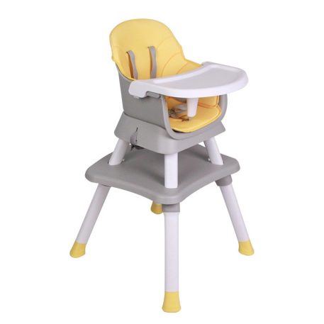 Mama Kiddies Denver 6v1 multifunkčná jedálenská stolička žltá so sadou hračiek ako darček