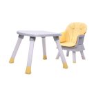 Mama Kiddies Denver 6v1 multifunkčná jedálenská stolička žltá so sadou hračiek ako darček