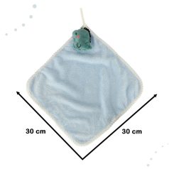 Detská osuška na ruky 30x30cm modrá - dinosaurus