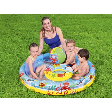 Bestway nafukovací bazén s nafukovacím kolesom a loptou