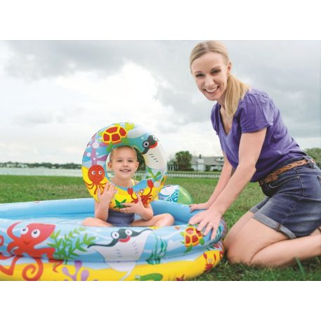 Bestway nafukovací bazén s nafukovacím kolesom a loptou