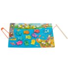 Montessori drevená magnetická rybárska hračka s rybami a včelami