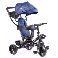   Fix Lite 3v1 trojkolka s vodiacou páčkou a stupačkami, modrá (sedadlo otočné o 360°)