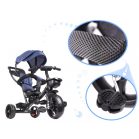 Fix Lite 3v1 trojkolka s vodiacou páčkou a stupačkami, modrá (sedadlo otočné o 360°)