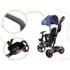 Fix Lite 3v1 trojkolka s vodiacou páčkou a stupačkami, modrá (sedadlo otočné o 360°)