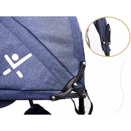 Fix Lite 3v1 trojkolka s vodiacou páčkou a stupačkami, modrá (sedadlo otočné o 360°)