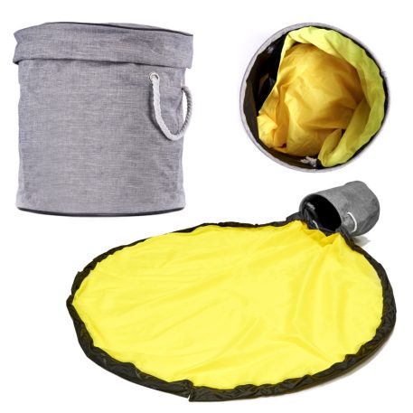 Vodotesný úložný box na hračky 2 v 1 s hracou podložkou - žlto-šedá