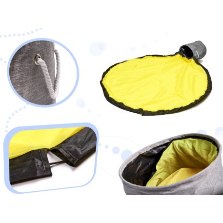 Vodotesný úložný box na hračky 2 v 1 s hracou podložkou - žlto-šedá