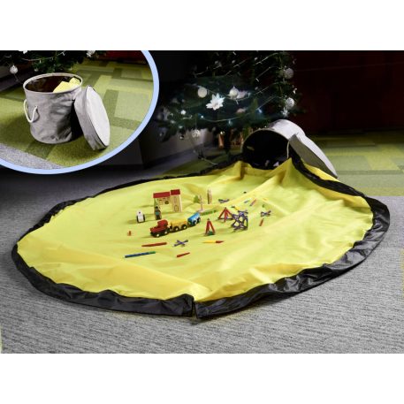 Vodotesný úložný box na hračky 2 v 1 s hracou podložkou - žlto-šedá