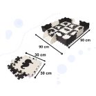 Penová podložka na zem Puzzle - čierno - biele - 25ks