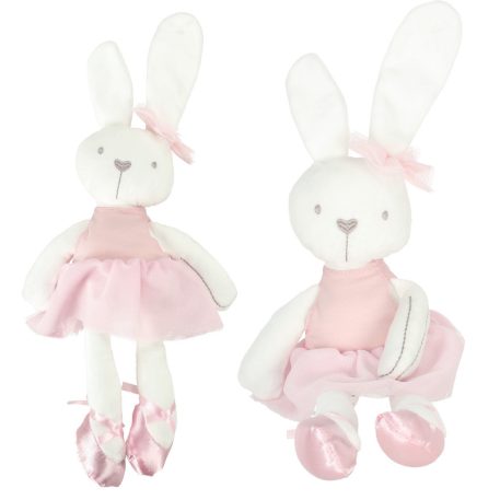 Plyšový maskot zajačik v ružových šatách – 42 cm