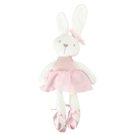 Plyšový maskot zajačik v ružových šatách – 42 cm