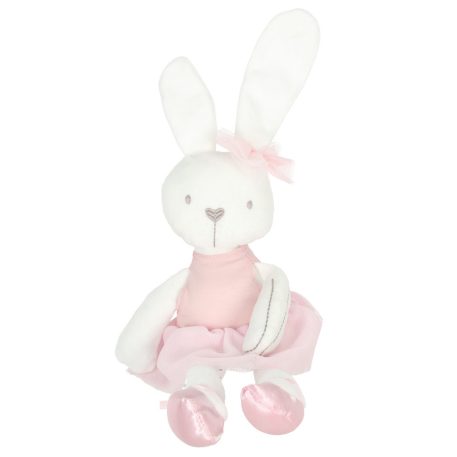 Plyšový maskot zajačik v ružových šatách – 42 cm