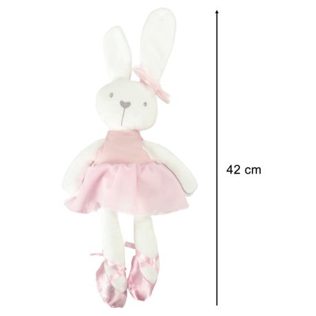 Plyšový maskot zajačik v ružových šatách – 42 cm