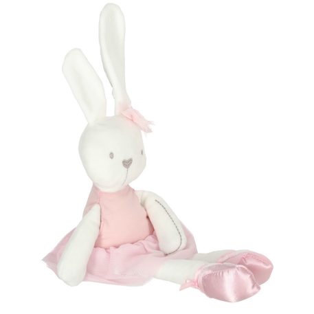 Plyšový maskot zajačik v ružových šatách – 42 cm