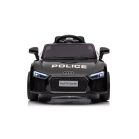 Audi R8 elektrické policajné auto s dvojitým motorom v čiernej farbe so sedadlom z ekokože na diaľkové ovládanie