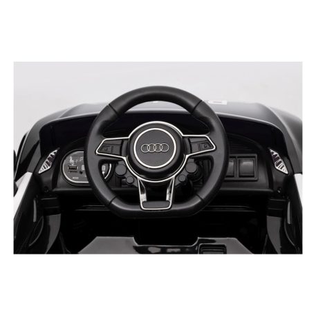 Audi R8 elektrické policajné auto s dvojitým motorom v čiernej farbe so sedadlom z ekokože na diaľkové ovládanie