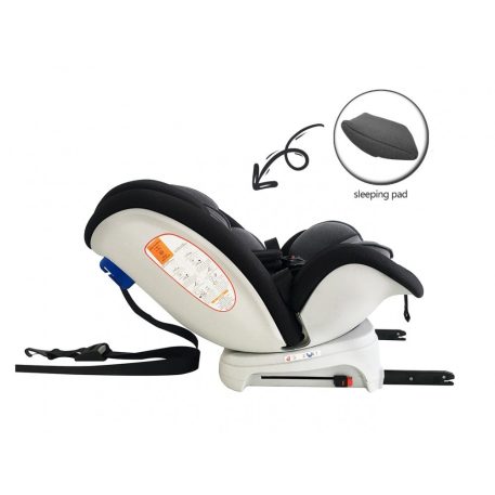 ISOFIX-es 360°-ban forgatható Mama Kiddies Rotary biztonsági autósülés (0-36 kg) fekete-sötétszürke színben + ajándékok